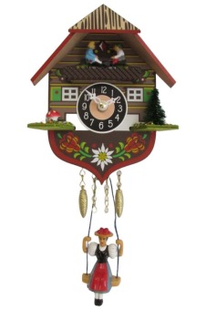 Miniatuurklokje met Schwarzwaldvrouw