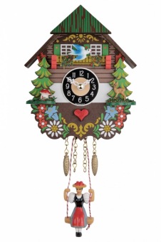 Miniatuurklokje met paddestoel en dennenbomen