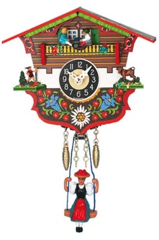 Miniatuurklokje met Schwarzwaldvrouw