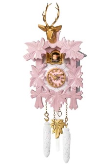 Moderne koekoeksklok roze goud wit
