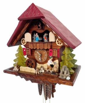 Koekoeksklok met bewegende houthakker
