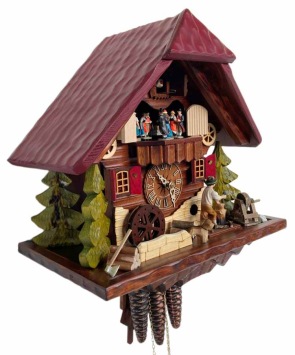 Koekoeksklok met bewegende houthakker