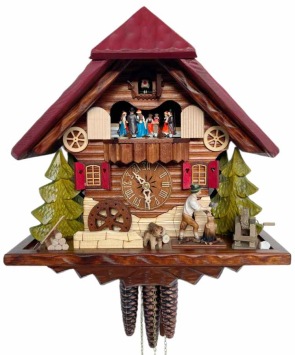Koekoeksklok met bewegende houthakker